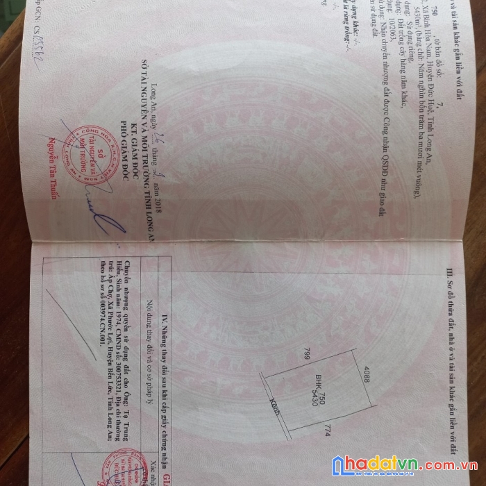 Cần bán nhanh lô đất vườn tại đức huệ, long an