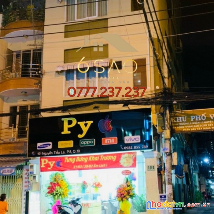 Góc 2 mặt tiền nguyễn tiểu la, quận 10 đang cho thuê 50 triệu