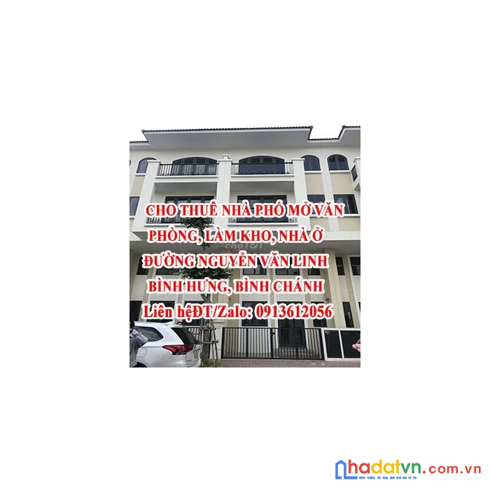 Cho thuê nhà phố mở văn phòng, làm kho, nhà ở đường nguyễn văn linh, bình hưng, bình chánh