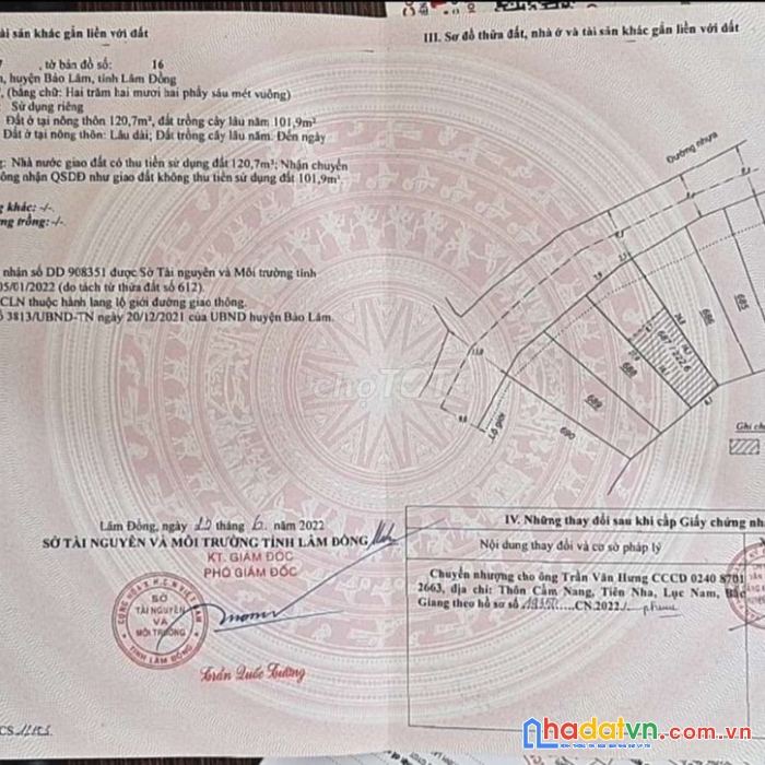 Cần bán gấp lô đất mặt tiền khu nghỉ dưỡng sky gadel 5 xã lộc an, huyện bảo lâm, lâm đồng