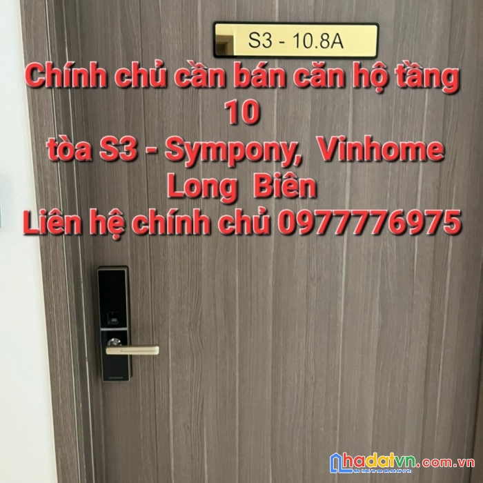 Chính chủ cần bán chung cư tầng 10, toà s3 sympony vinhome long biên