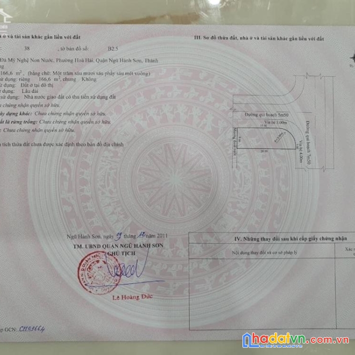 Chính chủ cần bán gấp lô đất 2mt đường hoàng bình chính và bùi bỉnh uyên tp. đà nẵng