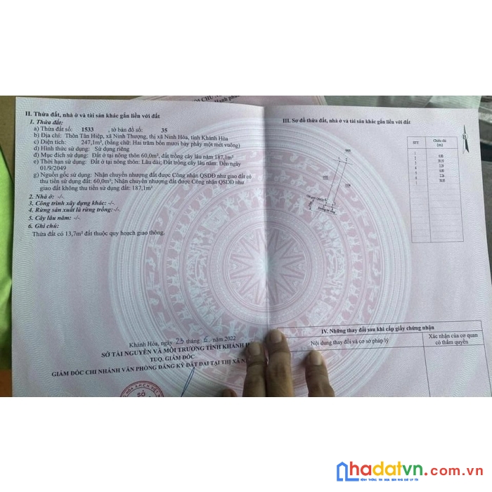 Khai xuân đầu năm 2023 chính chủ cần bán lô đất vị trí đẹp tại khánh hòa