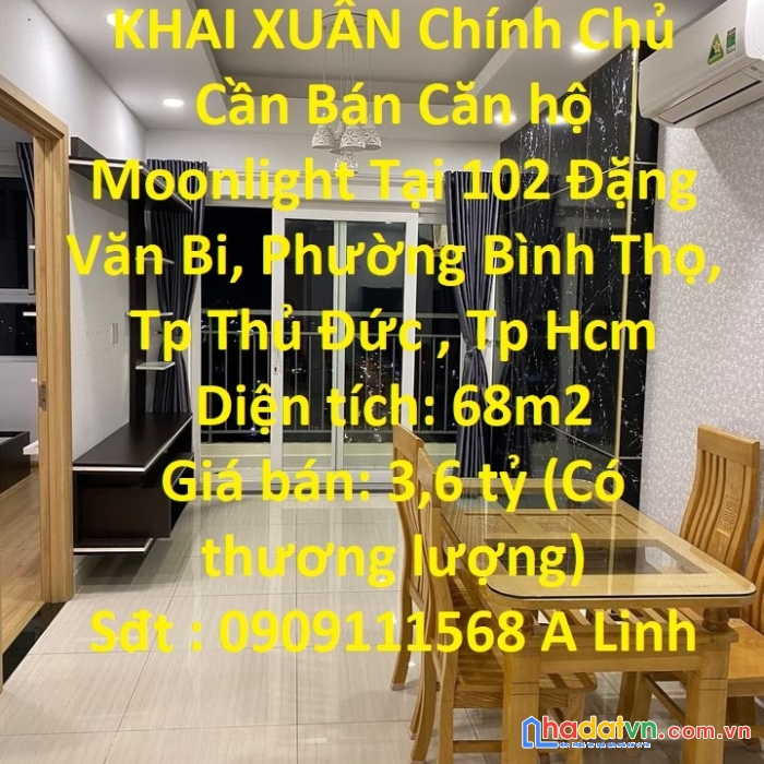 Khai xuân chính chủ cần bán căn hộ moonlight tại tp thủ đức-tp hcm
