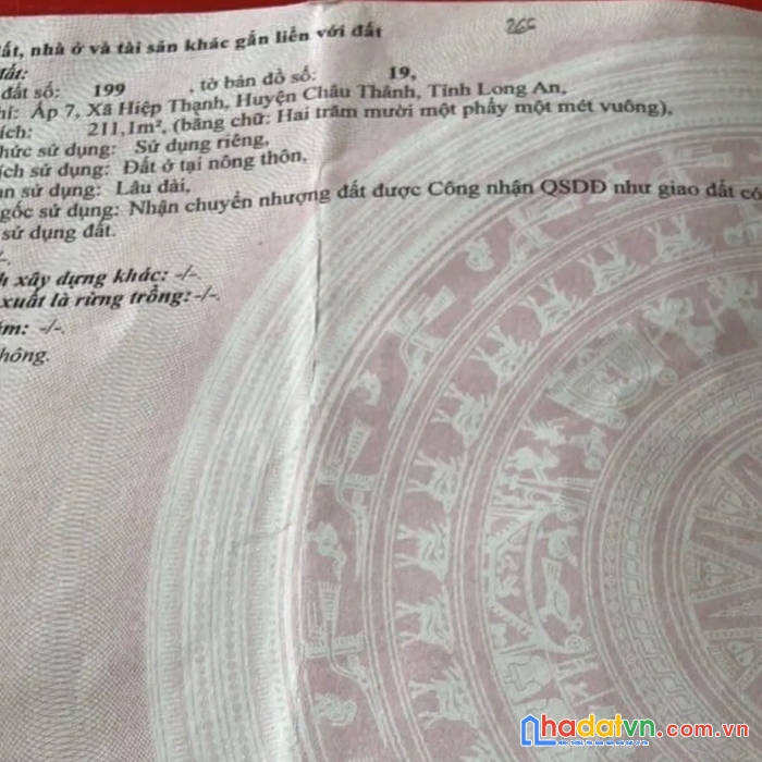 Chính chủ cần bán nhanh lô đất vị trí đẹp tại châu thành – long an