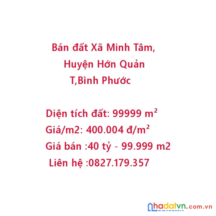 Bán đất 5000m xã minh tâm, huyện hớn quản, bình phước