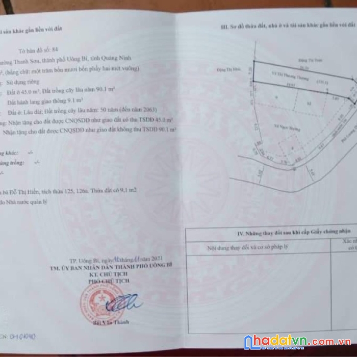 Chính chủ cần bán nhanh lô đất tại đường lương thế vinh – khu 5 – phường thanh sơn – tp uông bí –