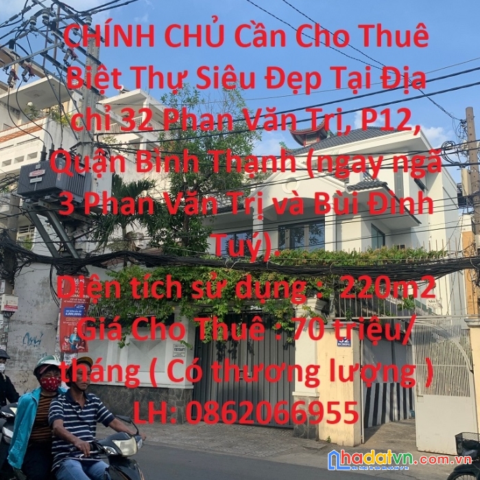 Chính chủ cần cho thuê biệt thự siêu đẹp tại quận bình thạnh