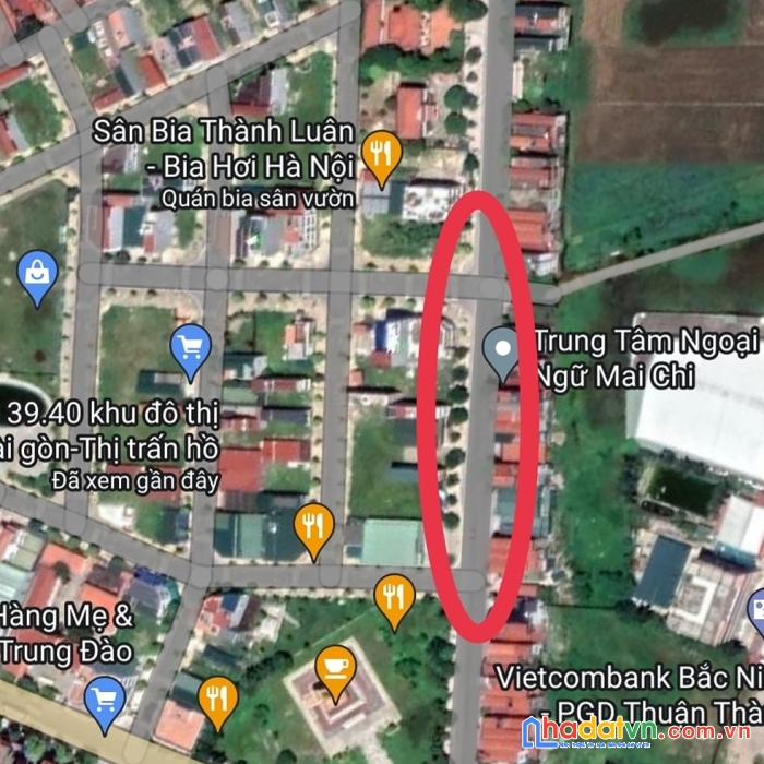 Bán lô đất mặt âu cơ, tt hồ, thuận thành, bắc ninh, giá siêu tốt 5,6x tỷ