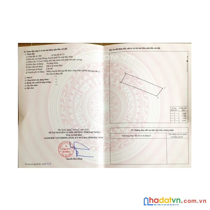 Chính chủ cần bán cát lỗ lô đất tại châu phong – quế võ – bắc ninh