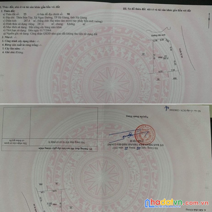 Chính chủ cần tiền bán nhanh lô đất trục chính quốc lộ 34 tại thôn bản tuỳ - xã ngọc đường – tp hà