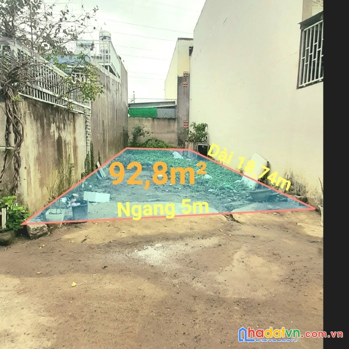 Đất vĩnh thạnh, nha trang 92,8m2 chỉ 1,6 tỷ