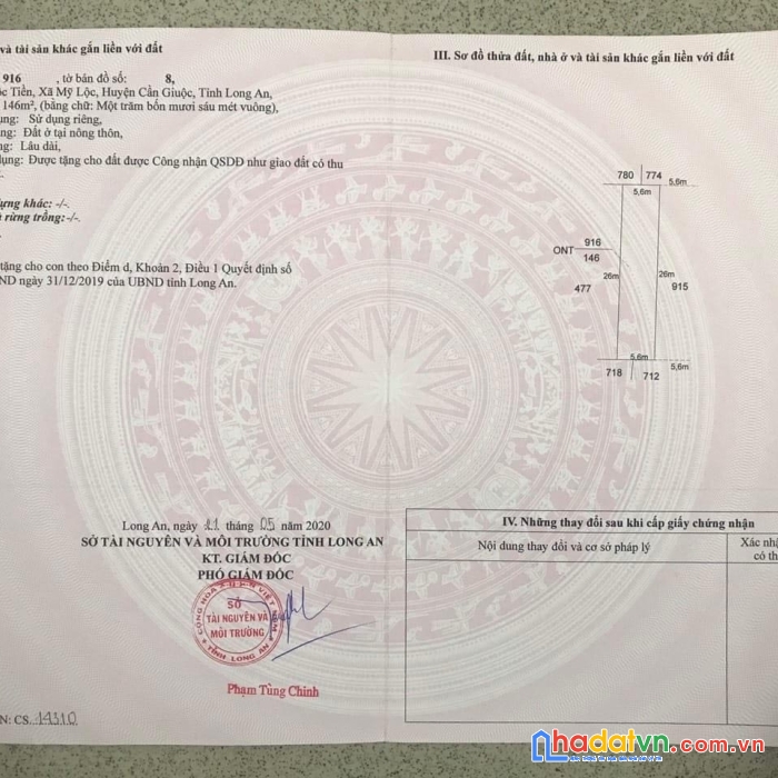 Chính chủ cần bán đất tại ấp lộc tiến, xã mỹ lộc, huyện cần giuộc, tỉnh long an