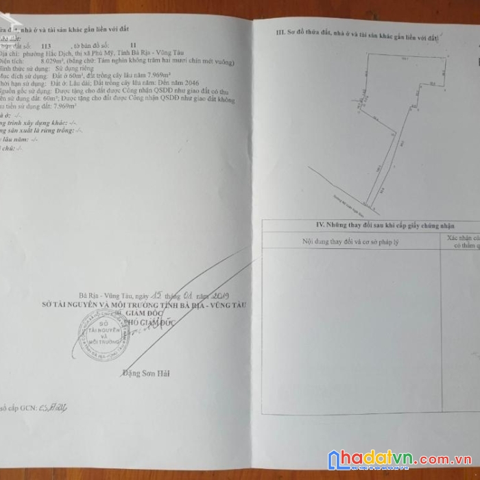 Chính chủ bán gấp lô đất mt mỹ xuân - ngãi giao , tx. phú mỹ, bà rịa vũng tàu