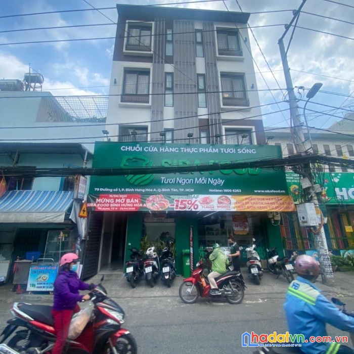 Thu nhập 110tr/tháng. mt ngay văn cao-bình long, 8x20, 5 tầng. giá nhỉnh 20 tỷ