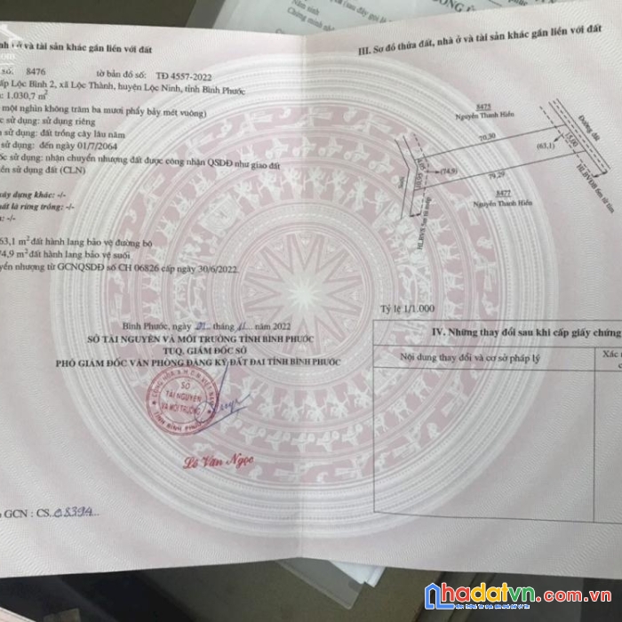 Chính chủ cần bán lô đất giá rẻ nhất khu vực lộc thành - lộc ninh - bình phước