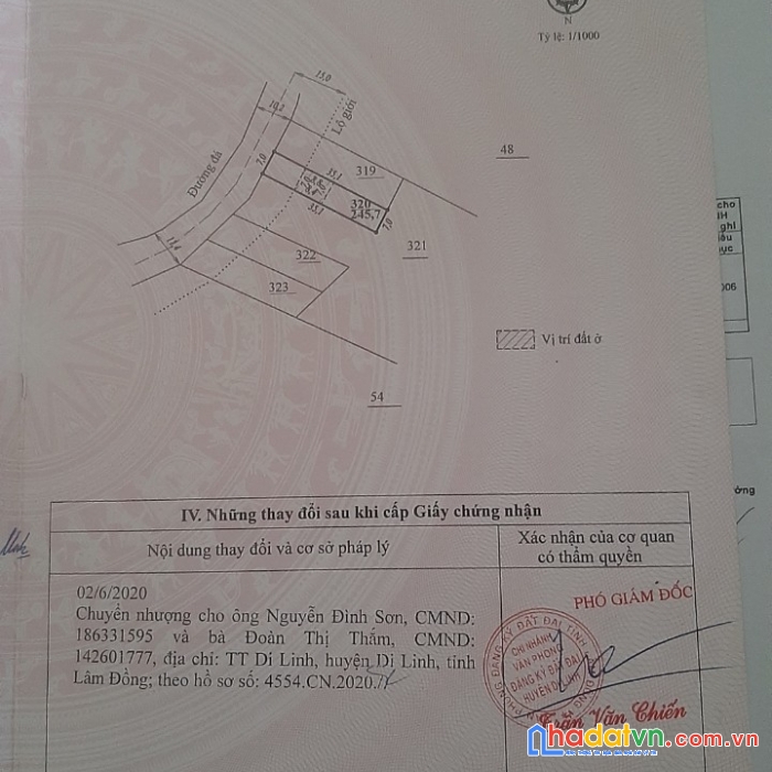 Bán đất mặt tiền thôn 9 xã đinh trang hòa. huyện di linh. tỉnh lâm đồng