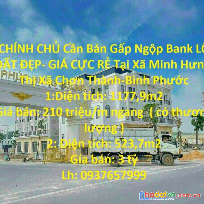 Chính chủ cần bán gấp ngộp bank lô đất đẹp- giá cực rẻ tại chơn thành-bình phước