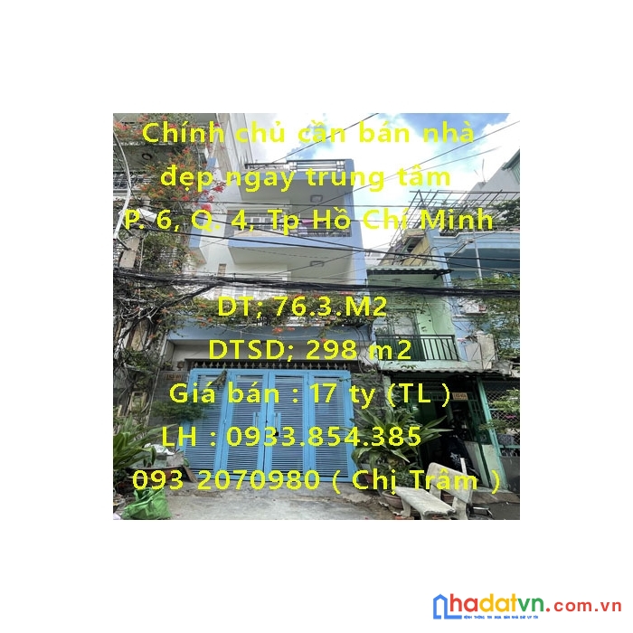 Chính chủ cần bán nhà đẹp ngay trung tâm đường bến vân đồn, phường 6, quận 4, tp hồ chí minh