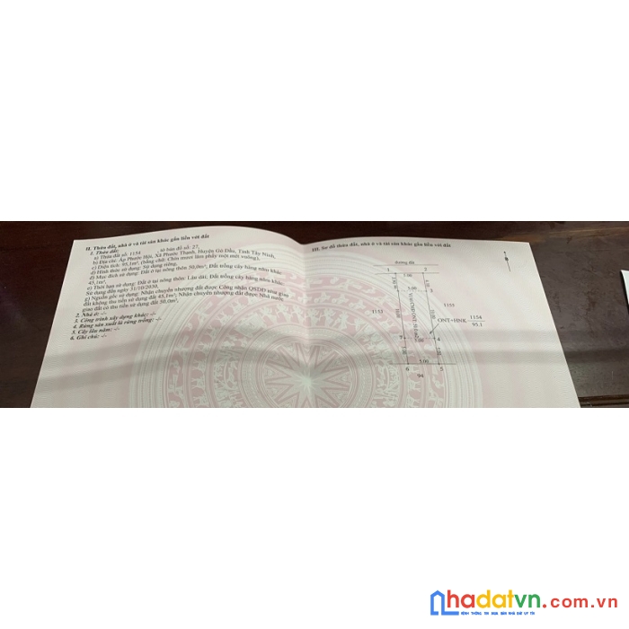 Cần bán nhanh lô đất tại gò dầu, tây ninh