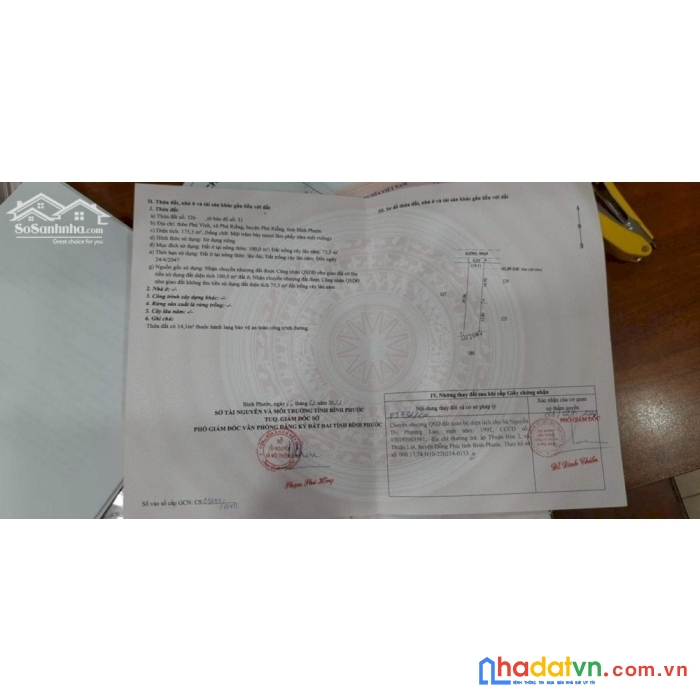 Chính chủ cần bán gấp lô đất đẹp mặt tiền nhựa ngay phú riềng, bình phước