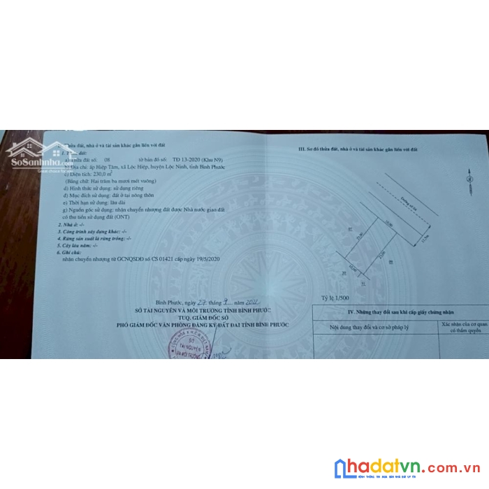 Chính chủ cần bán nhanh lô đất ngay trung tâm lộc hiệp - lôc ninh - bình phước