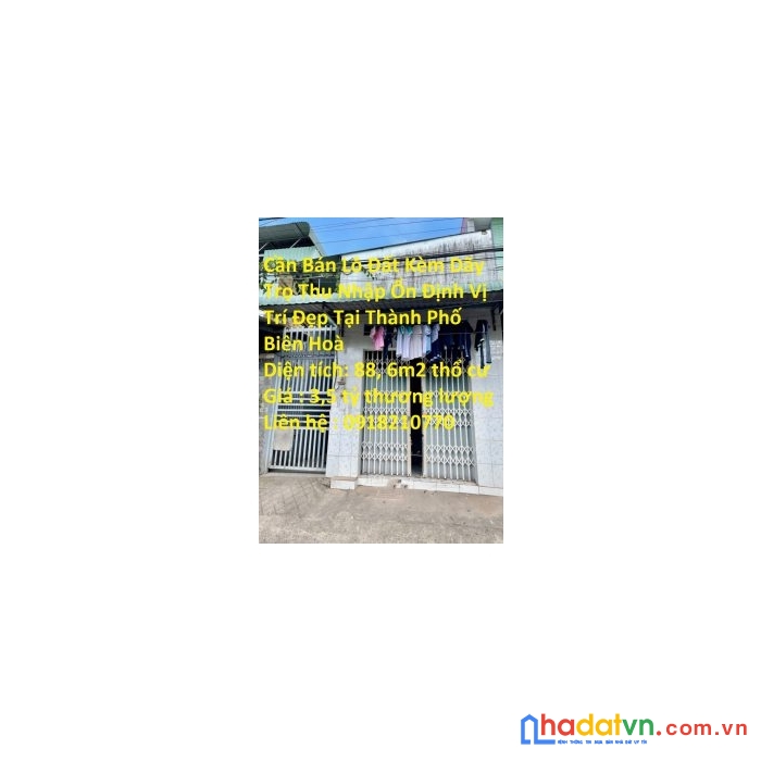 Cần bán lô đất kèm dãy trọ thu nhập ổn định vị trí đẹp tại thành phố biên hoà