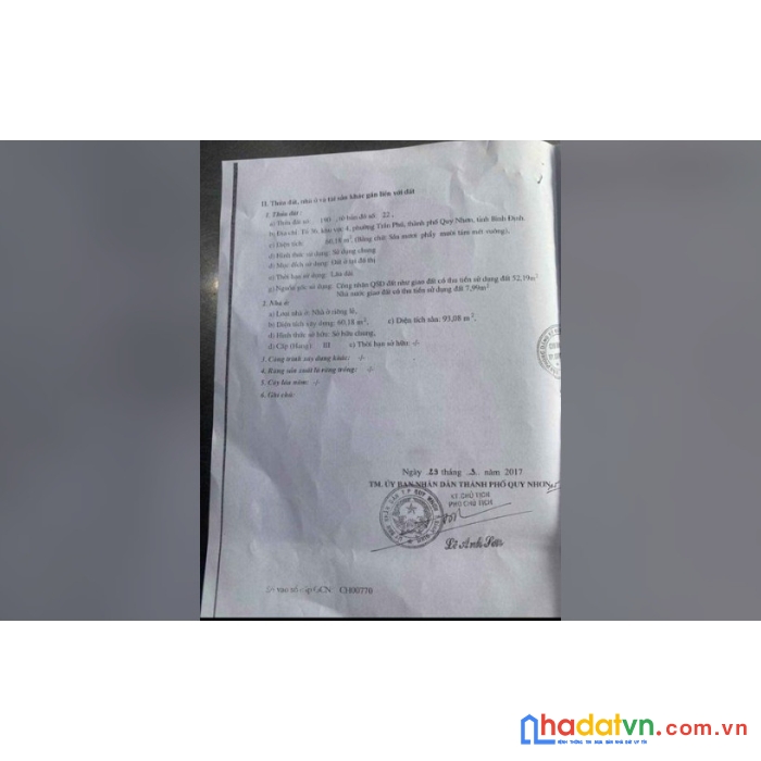 Bán nhà mặt tiền đường xuân diệu, phường trần phú, quy nhơn, bình định