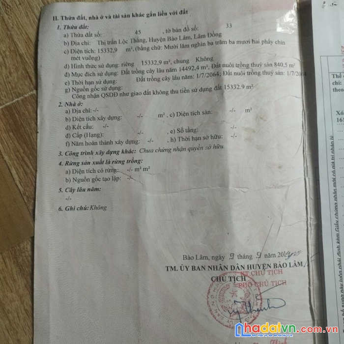 Chính chủ cần tiền bán gấp lô đất ngay trung tậm thị trấn lộc thắng - bảo lâm - lâm đồng