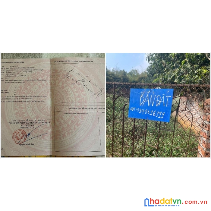 Chính chủ cần bán lô đất tại khu 8 – xã thạch đồng – huyện thanh thuỷ - tỉnh phú thọ.