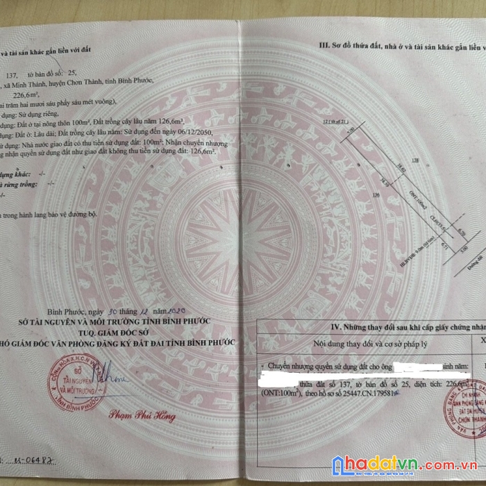 Chính chủ cần bán gấp lô đất vị trí siêu đẹp – giá đầu tư tại chơn thành