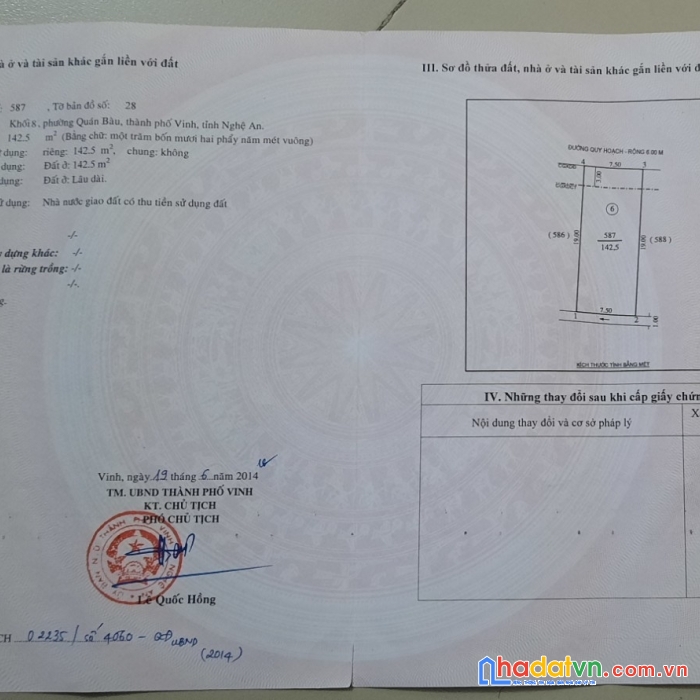 Cần bán lô đất ở khối 8 - quán bàu - thành phố vinh - nghệ an