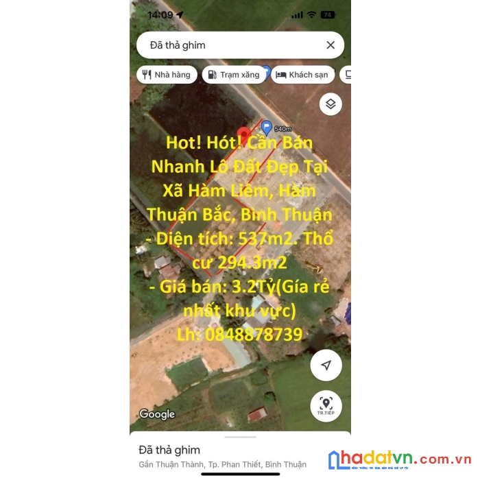 Hot! hót! cần bán nhanh lô đất đẹp tại xã hàm liêm, hàm thuận bắc, bình thuận