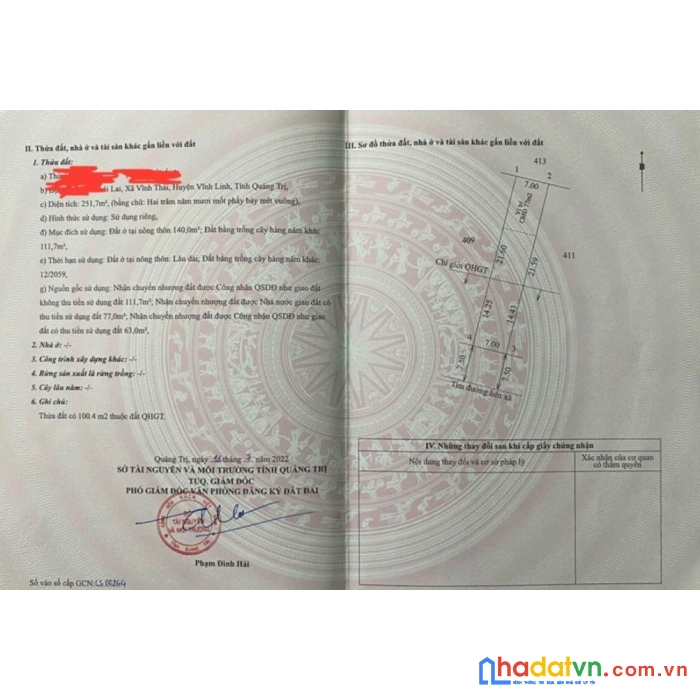 Giảm giá đất biển nằm ngay bãi tắm đường đang mở rộng 45m tại vĩnh thái, vĩnh linh, quảng trị