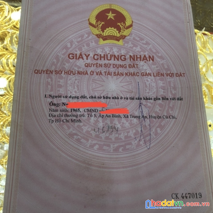 Chính chủ cần bán lô đất đường lớn xã trung an/ huyện củ chi