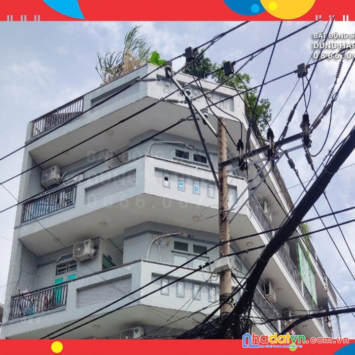 3x tỷ. chdv 21p, doanh thu 1.1 tỷ/năm. nhà mặt tiền, căn góc. 189m2, 5t (tm). âu cơ, tân bình.