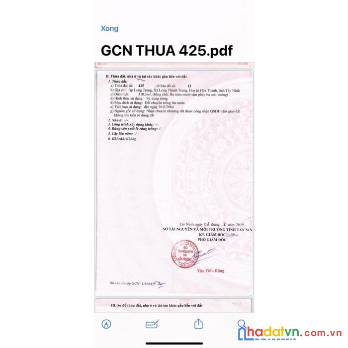 Chính chủ bán đất mặt tiền lộ nhựa tại hòa thành, tây ninh