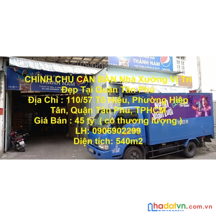 Chính chủ cần bán nhà xưởng vị trí đẹp tại quận tân phú