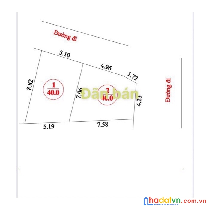 40m chỉ hơn 600tr đường thông 5m tại đông xuân