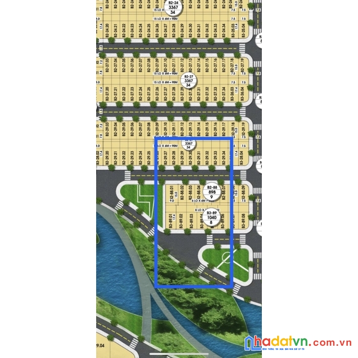 Chính chủ gởi bán lô đất nền 104m2 đối diện công viên, vị trí đẹp.