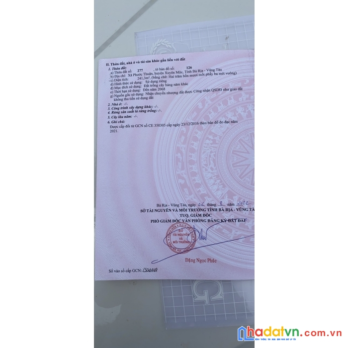 Sở hữu ngay lô đất đẹp vị trí đắc địa tại huyện xuyên mộc, bà rịa vũng tàu