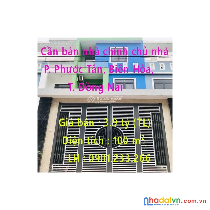 Cần bán nhà chính chủ nhà trung tâm biên hòa - p. phước tân.biên hòa, đồng nai
