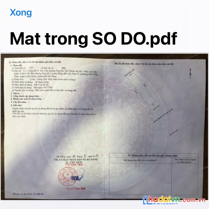 Bán đất nguyễn tất thành - hòa hiệp nam- liên chiểu- đà nẵng