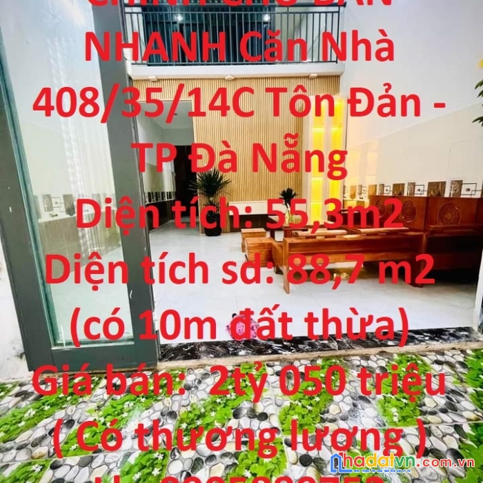 Chính chủ bán nhanh căn nhà 408/35/14c tôn đản - tp đà nẵng