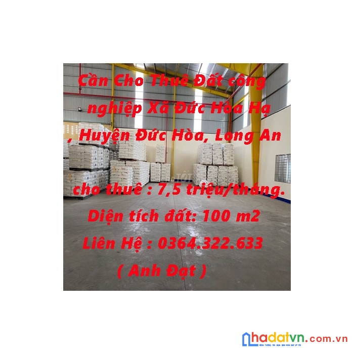 Cần cho thuê đất công nghiệp 100m2 đường 825 long an.