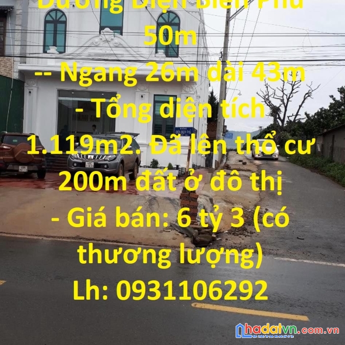 Em cần bán lô đất chính chủ cách dt725 đường điện biên phủ 50m