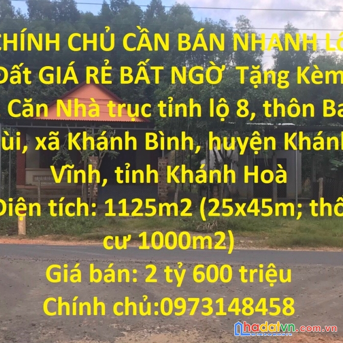 Chính chủ cần bán nhanh lô đất giá rẻ bất ngờ  tặng kèm 2 căn nhà