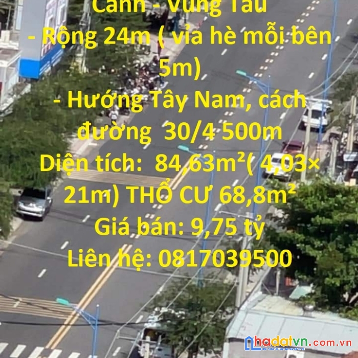 Bán nhà: bán căn nhà mặt tiền đường nguyễn hữu cảnh - vũng tàu