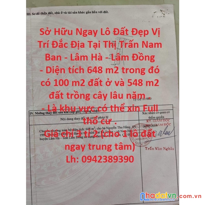 Sở hữu ngay lô đất đẹp vị trí đắc địa tại thị trấn nam ban - lâm hà - lâm đồng