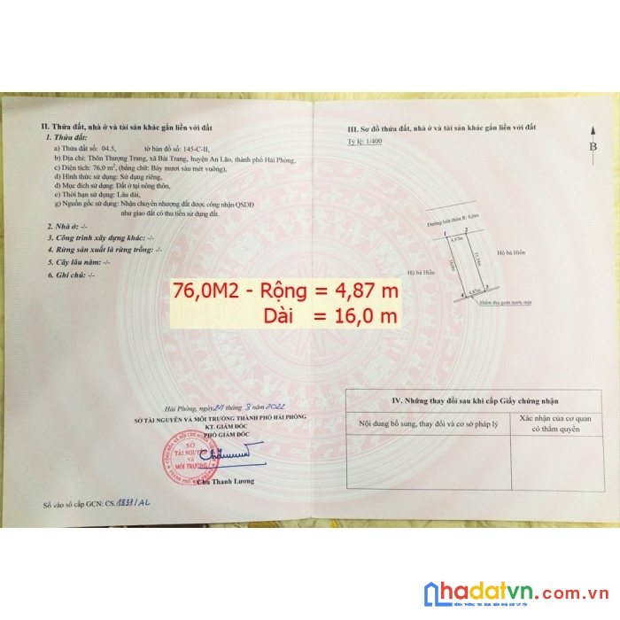 Bán đất nền gần khu công nghiệp công nghệ cao tràng duệ hải phòng